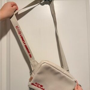 BEIS X Lonely Ghost Cream Crossbody Bag with Red Accents